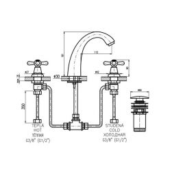 Смеситель Rav Slezak Morava Retro MK133.5SM для раковины бронза