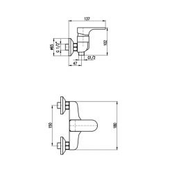 Смеситель Rav Slezak Yukon YU180.5 для душа хром