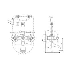 Смеситель Rav Slezak Morava Retro MK160.5/2SM для ванны с душем бронза