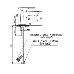Смеситель Rav Slezak Yukon YU126.5 для раковины хром