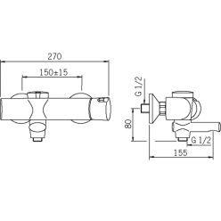 Cмеситель для ванны с душем Oras Eterna 6375U