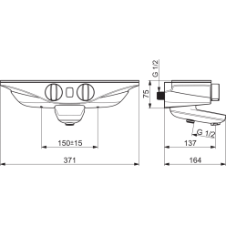 Смеситель для душа и ванны Oras Esteta Wellfit, с изливом, белый хром, 7542U-11