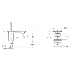 Смеситель Jacob Delafon Stance E14760-CP для раковины