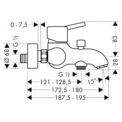 Смеситель Hansgrohe Talis S 32420000 для ванны с душем