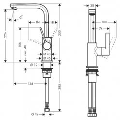 Смеситель Hansgrohe Metris S 31161000 для раковины