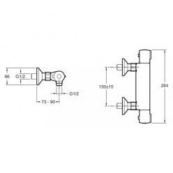 Термостат Jacob Delafon July E8455-CP для душа