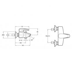 Смеситель Jacob Delafon Panache E71241-CP для ванны с душем