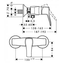 Смеситель Hansgrohe Metris Classic 31672000 для душа