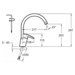 Смеситель Jacob Delafon Panache E76241-CP для кухонной мойки