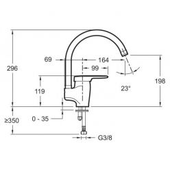 Смеситель Jacob Delafon Kandel E668RU-CP для кухонной мойки
