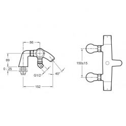 Смеситель Jacob Delafon Elevation E18875-CP для ванны с душем