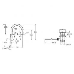 Смеситель Jacob Delafon Panache E72241-CP для раковины
