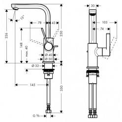 Смеситель Hansgrohe Metris S 31159000 для раковины