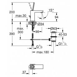 Смеситель Grohe Eurocube Joy 23654000 для раковины