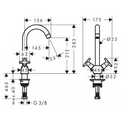 Смеситель Hansgrohe Logis Classic 71285000 для кухонной мойки