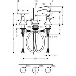 Смеситель Hansgrohe Metropol Classic 31306000 для раковины