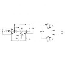 Смеситель Jacob Delafon July E16033-4-CP для ванны с душем