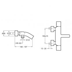 Термостат Jacob Delafon Talan E10089RU-CP для ванны с душем