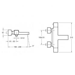 Термостат Jacob Delafon Strayt E9127-CP для ванны с душем