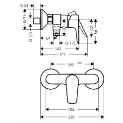 Смеситель Hansgrohe Talis E 71760000 для душа