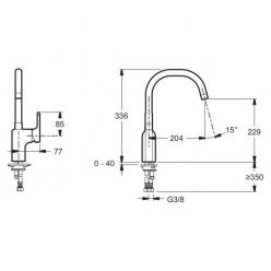 Смеситель Jacob Delafon Singulier E10877-CP для кухонной мойки