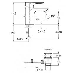 Смеситель Jacob Delafon Aleo E72275-CP для раковины