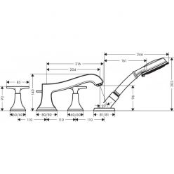 Смеситель Hansgrohe Metropol Classic 31449000 на борт ванны