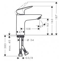 Смеситель Hansgrohe Logis 71107000 для раковины