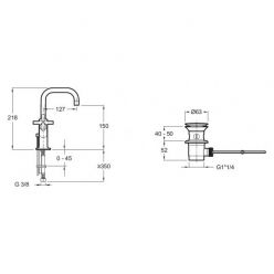 Смеситель Jacob Delafon Purist E14594-3-CP для раковины
