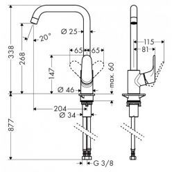 Смеситель Hansgrohe Focus 31820800 для кухонной мойки