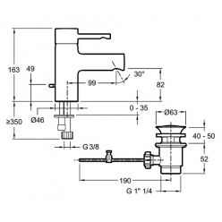 Смеситель Jacob Delafon Cuff E37041-CP для раковины