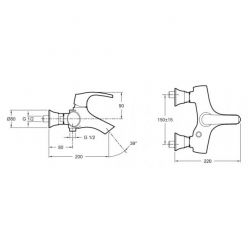 Смеситель Jacob Delafon Symbol E71680-CP для ванны с душем