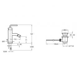 Смеситель Jacob Delafon Purist E14434-4A-CP для биде