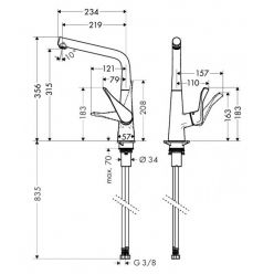 Смеситель Hansgrohe Metris 14823000 для кухонной мойки