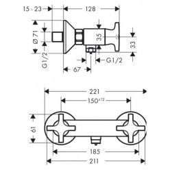 Смеситель Hansgrohe Logis Classic 71260000 HG для душа