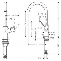 Смеситель Hansgrohe Talis 32084000 для раковины