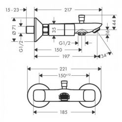 Смеситель Hansgrohe Logis 71243000 для ванны с душем