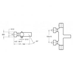 Термостат Jacob Delafon Cuff E37037-CP для ванны с душем