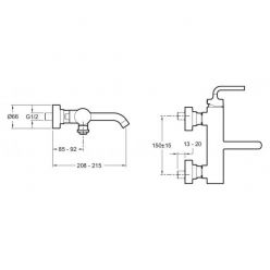 Смеситель Jacob Delafon Purist E14589-4A-CP ванны с душем