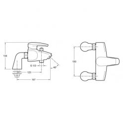 Смеситель Jacob Delafon Panache E71242-CP для ванны с душем
