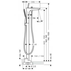 Смеситель Hansgrohe PuraVida 15473000 для ванны с душем