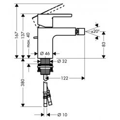 Смеситель Hansgrohe Metris S 31261000 для биде