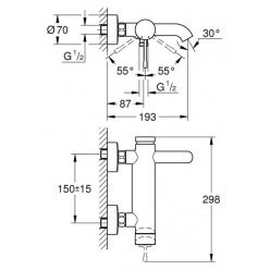 Смеситель Grohe Essence New 33624001 для ванны с душем