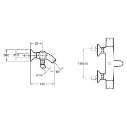 Смеситель Jacob Delafon Elevation E18874-CP для ванны с душем