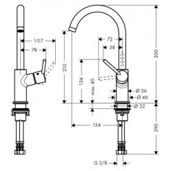 Смеситель Hansgrohe Talis 32080000 для раковины