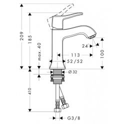 Смеситель Hansgrohe Metris Classic 31077000 для раковины