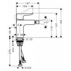 Смеситель Hansgrohe Metris 31280000 для биде