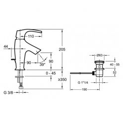 Смеситель Jacob Delafon Symbol E72680-CP для раковины