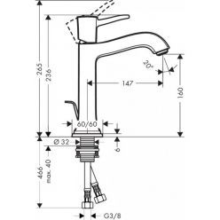 Смеситель Hansgrohe Metropol Classic 31302000 для раковины