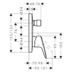 Смеситель Hansgrohe Logis 71405000 для ванны с душем